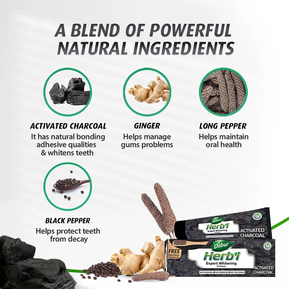 Dabur Charcoal Toothpaste (Fluoride-Free) 140g