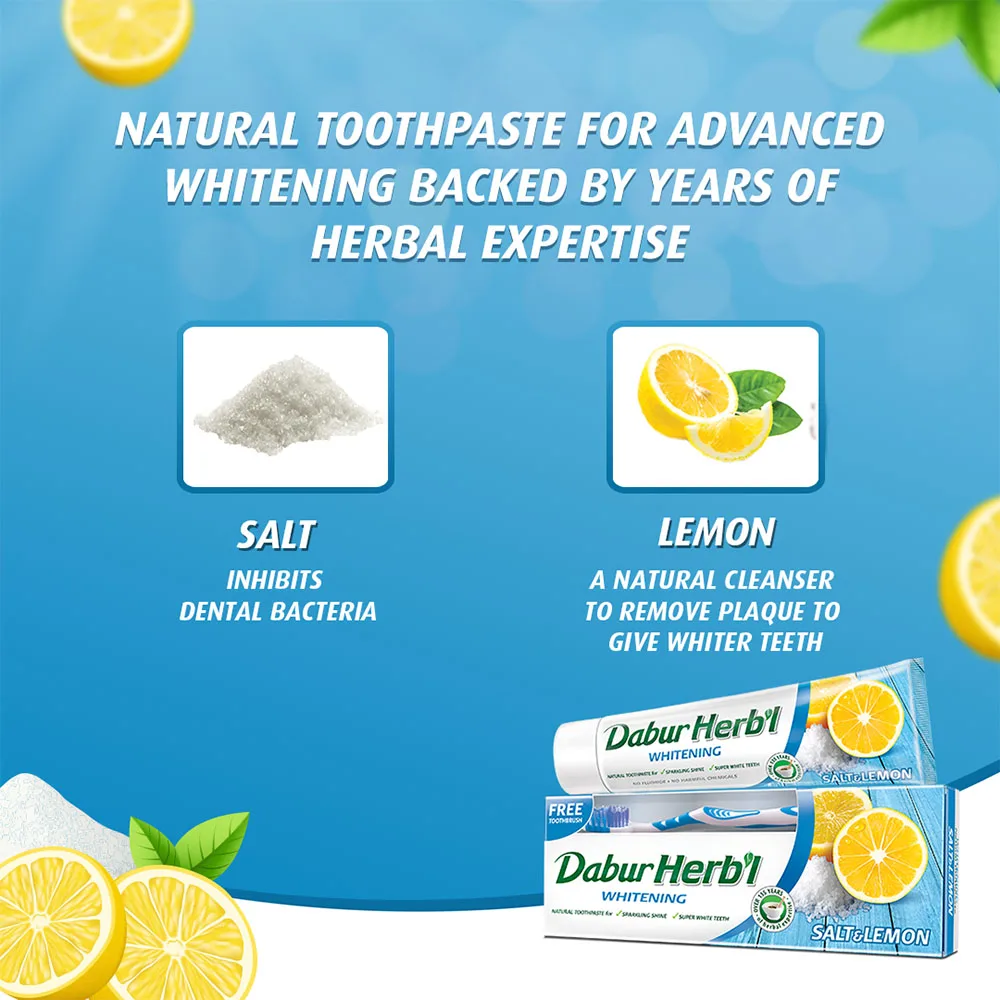 Dabur Salt & Lemon (Fluoride-Free Toothpaste) 140g