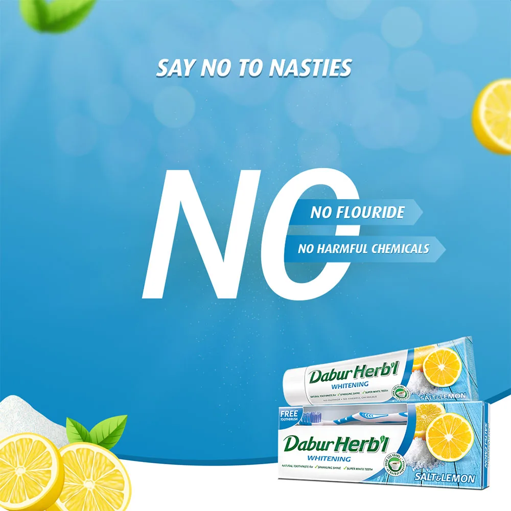 Dabur Salt & Lemon (Fluoride-Free Toothpaste) 140g