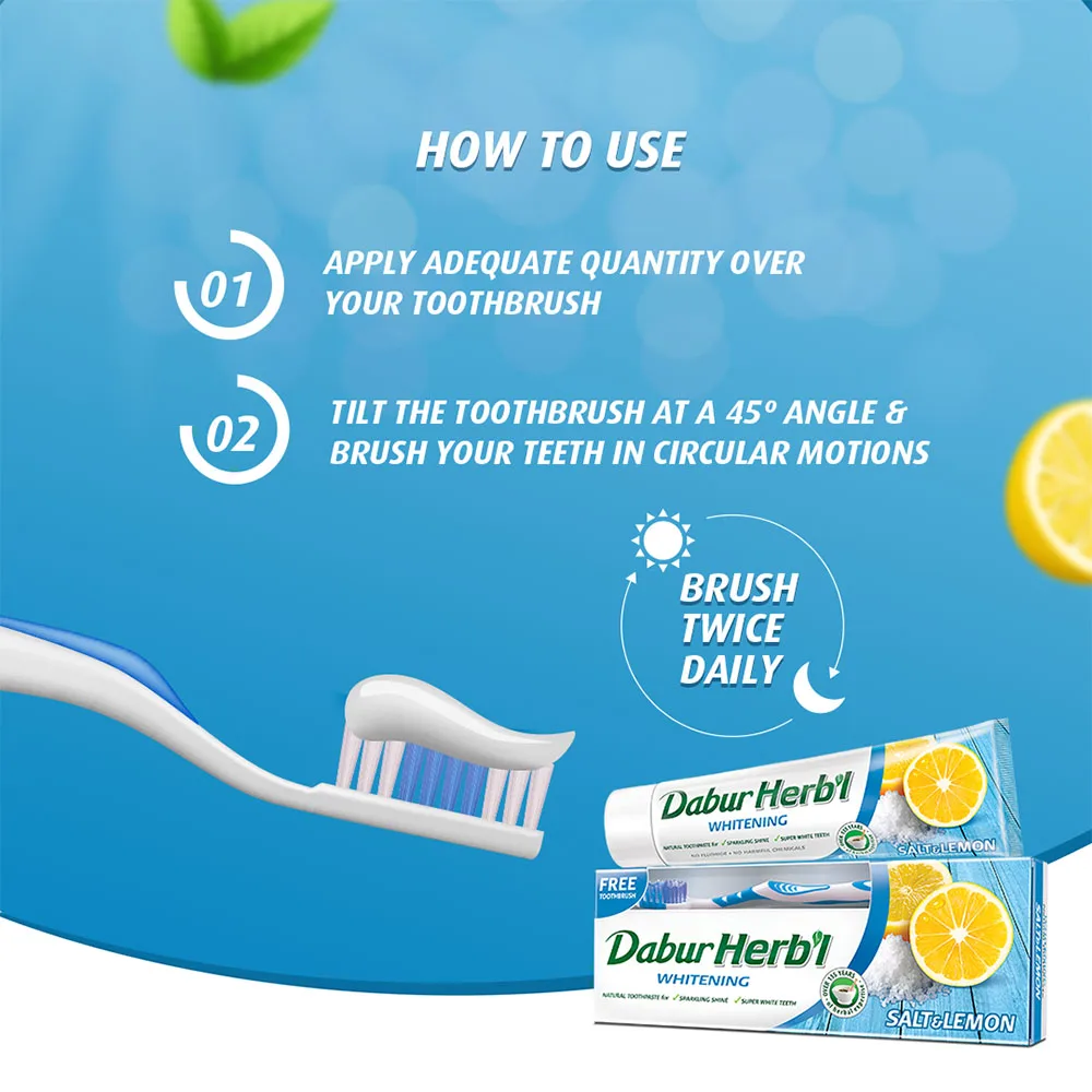 Dabur Salt & Lemon (Fluoride-Free Toothpaste) 140g
